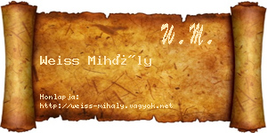 Weiss Mihály névjegykártya