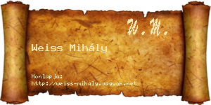 Weiss Mihály névjegykártya