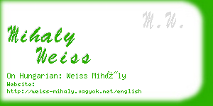 mihaly weiss business card